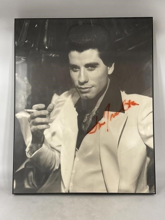 Autographed John Travolta Poster Framed
