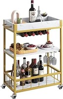 Bar Cart 3 Tiers Removable Storage Tray with W