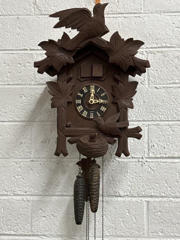 Vintage German Made Cuckoo Clock "Bleu Danube"