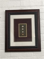 Wooden Framed Vintage Coins on Felt Matting (23.5