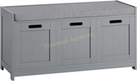 Grey Bench W35.4xD12.6xH17.7  Storage Unit