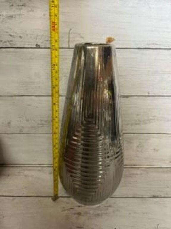 Silver glass vase