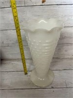 Large milk glass vase