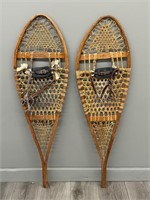 Set of Vintage Snowshoes w/ Leather Bindings