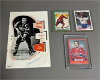 Trio of Hockey Cards w/ Signed Program