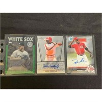 (3) Autographed Baseball Cards Jackie Bradley Jr.