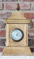 MODERN TIN MANTLE CLOCK / NO SHIPPING