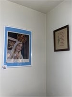 2 wall pictures 1 embroidered 1 print