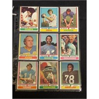 (9) 1974 Topps Football Stars/hof