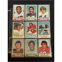 (9) 1974 Topps Football Stars/hof