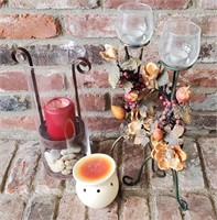 4pc CANDLES & HOLDERS LOT - NO SHIPPING