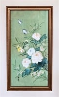 JAPANESE BUTTERFLY FLORAL FRAMED PRINT - NO SHIP