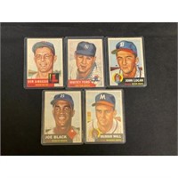 (5) 1953 Topps Baseball Cards With Hof