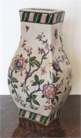 CHINESE FLORAL POTTERY BUTTERFLY VASE -NO SHIPPING