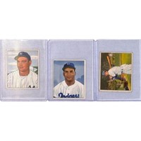 (3) 1950 Bowman Baseball Stars/hof