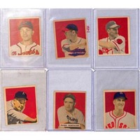 (6) 1949 Bowman Baseball Cards Nice Shape