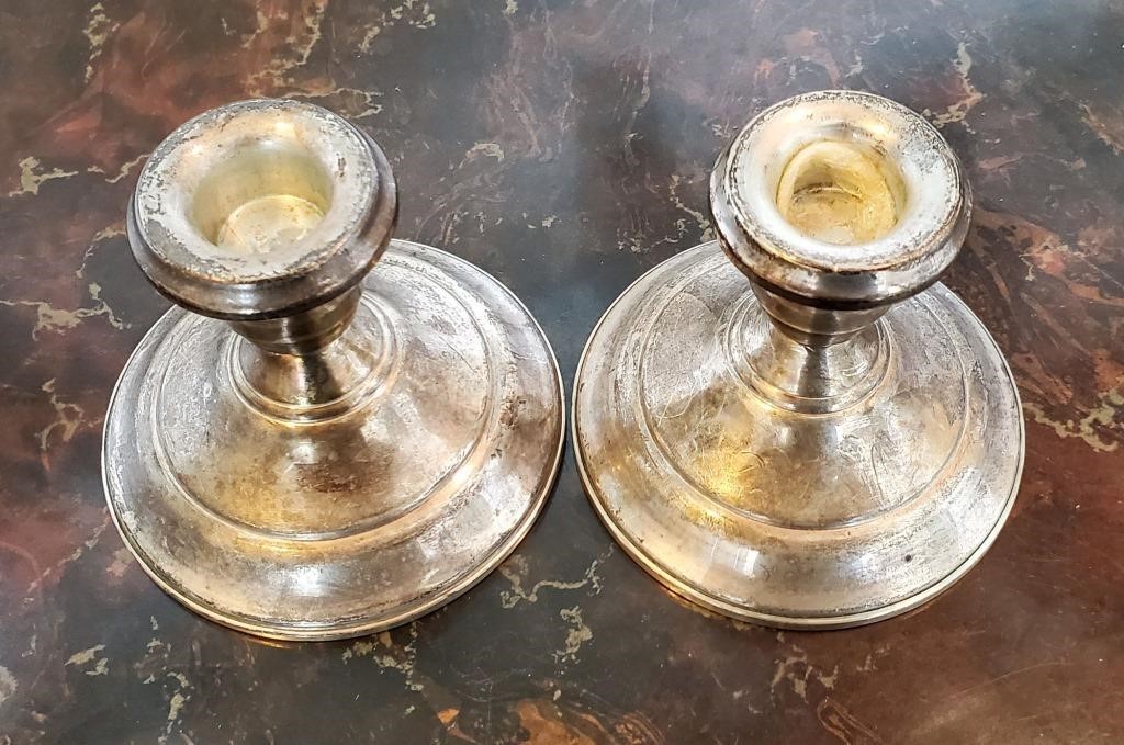 STERLING SILVER CANDLE STICK HOLDERS #2