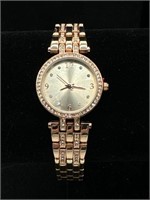 Charter Club Women's Rose Gold Tone Crystal Watch
