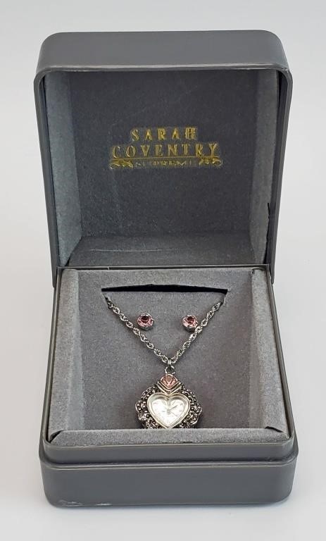 SARAH COVENTRY NECKLACE WATCH & EARRINGS SET