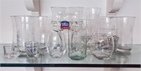 17pc CLEAR ADVERTISING GLASSES LOT - NO SHIPPING