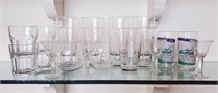 21pc CLEAR DRINKING GLASS  LOT - NO SHIPPING