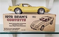 1978 CORVETTE CAR SEALED JIM BEAM DECANTER BOX #1