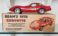 1978 CORVETTE CAR SEALED JIM BEAM DECANTER, BOX #2