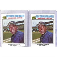 (2) 1977 Minnie Minoso Oldest Player Record Cards