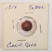 1854 CAL FRACTIONAL GOLD 1/2 DOLLAR TOKEN COIN