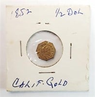 1852 CAL FRACTIONAL GOLD 1/2 DOLLAR COIN