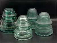 Vintage/Antique Green Glass Insulators