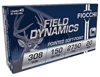 Fiocchi 308B Field Dynamics  308 Win 150 gr Pointe