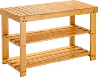 Bamboo Shoe Rack Bench  3-Tier by Pipishell
