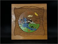 Vintage Handmade Wooden Wall Clock with Nature