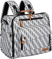 ALLCAMP Diaper Bag Backpack Black/White