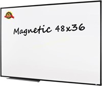 Magnetic White Board  Black Aluminium 48x36