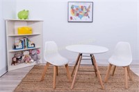 Gift Mark Table with 2 Chairs - White  Round