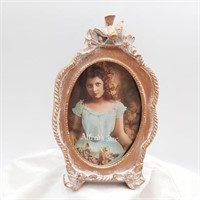 Vintage Alfred's Oval Antiqued Picture Frame 3.5x5