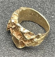Antique 14K Gold Nugget Baby Pinky Ring