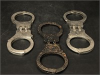 Three Police Hinged Handcuffs with no keys