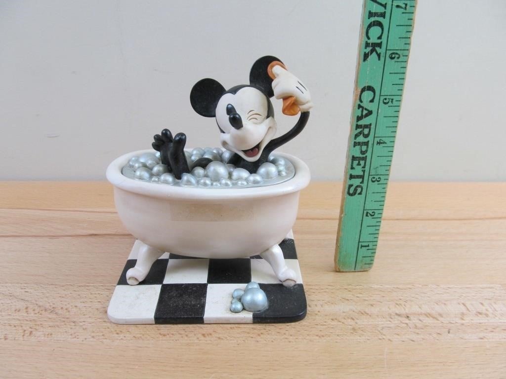 Mickey Mouse Disney Figurine in Bathtub