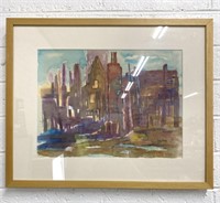Framed Watercolor Painting Signed Lucy Fine
