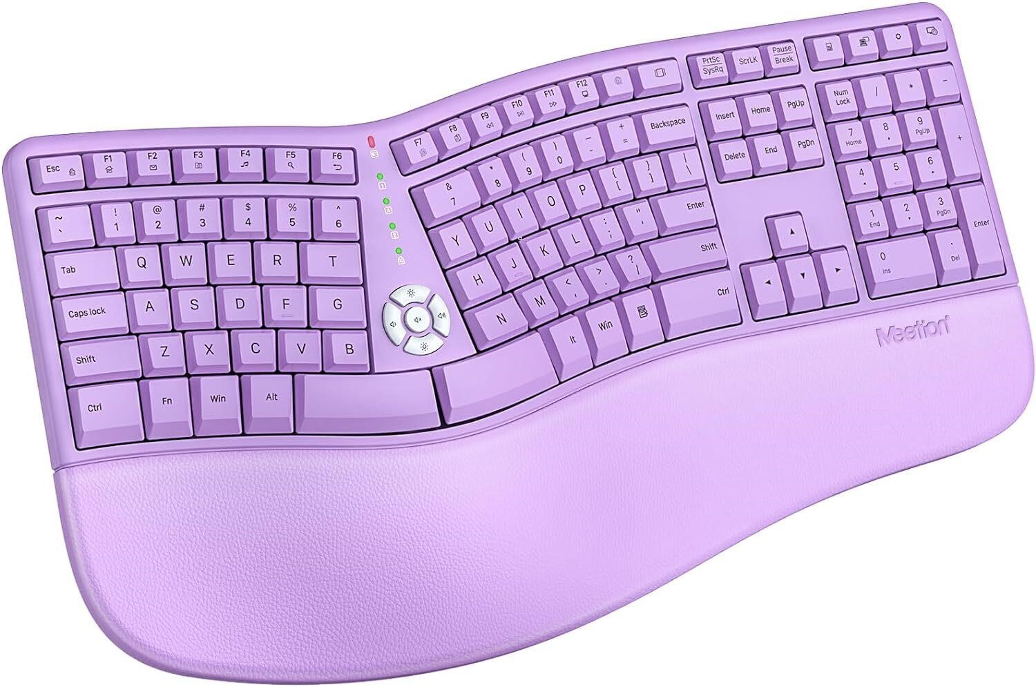 MEETION Ergonomic Wireless Keyboard  Purple