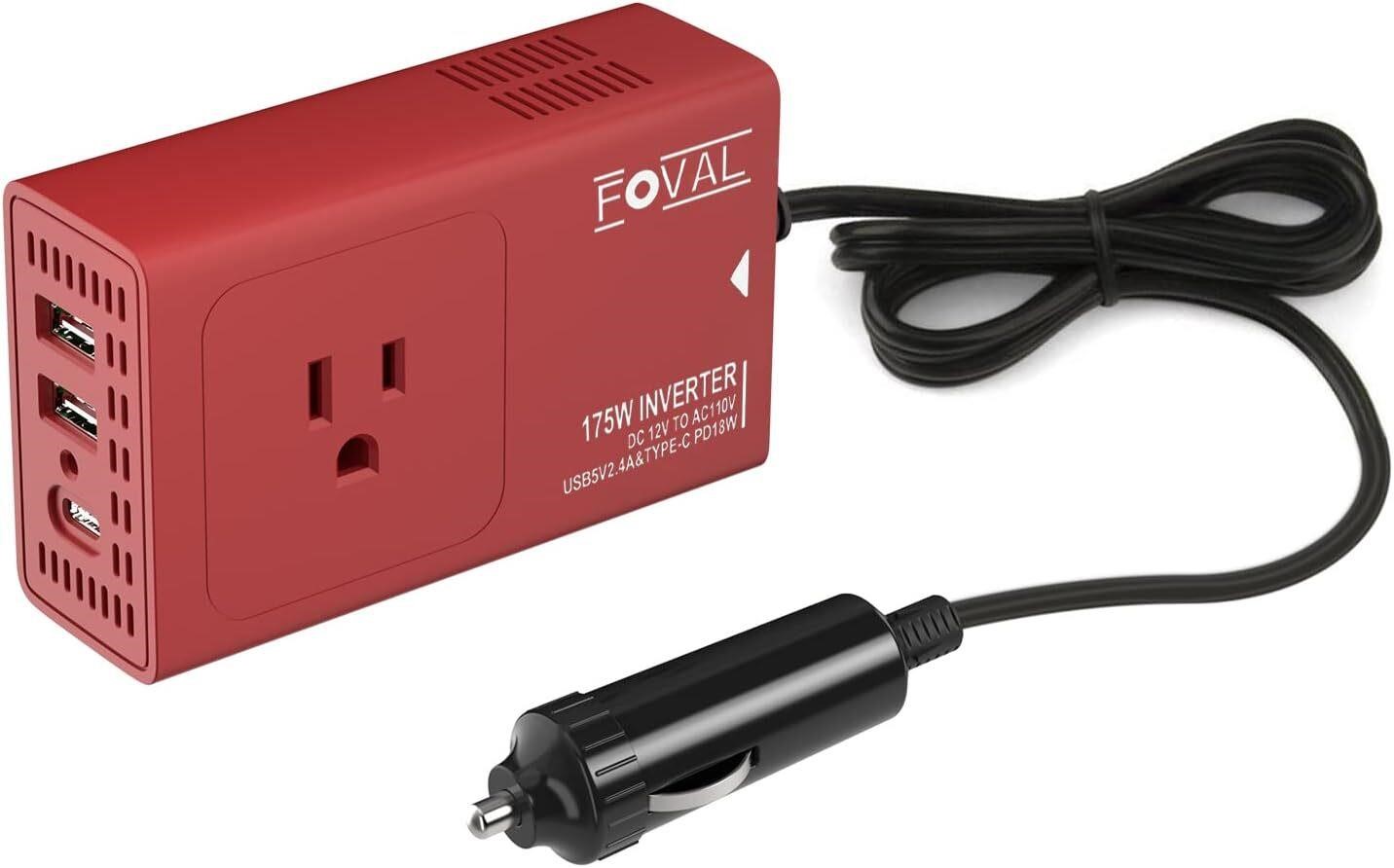 FOVAL 175W Car Power Inverter DC to AC  USB Ports