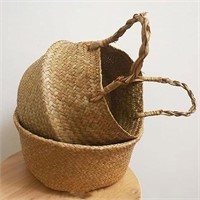 20$-Basket Pot-Belly Foldable Natural Seaweed