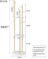 LIWSHWZ Coat Rack Standing wood white