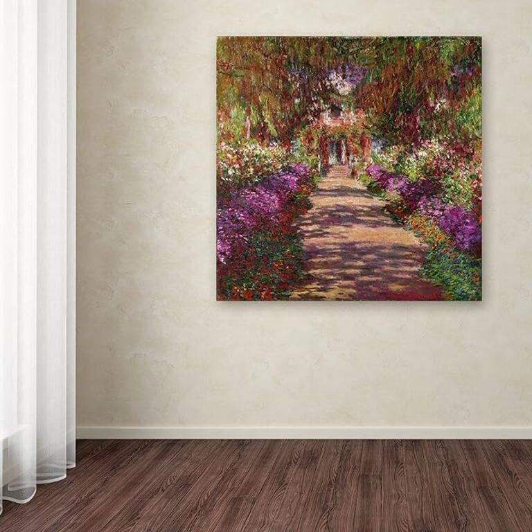 Trademark ' A Pathway in Monet's Garden'' 35x35''