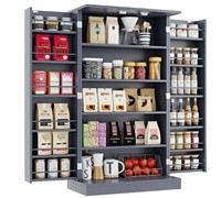 HOME BI 41'' Kitchen Pantry Cabinet grey