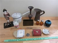 Brass, Enamel, and more box lot