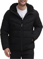 Calvin Klein Mens Winter Puffer Sherpa Jacket